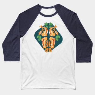 Koi fish unity - orange, blue and green Baseball T-Shirt